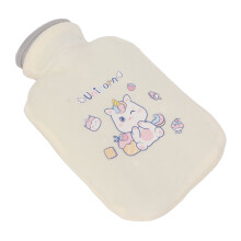 Portable 500ml Hot Water Bottle Thick Cover Bed Warmer Pain Relief White