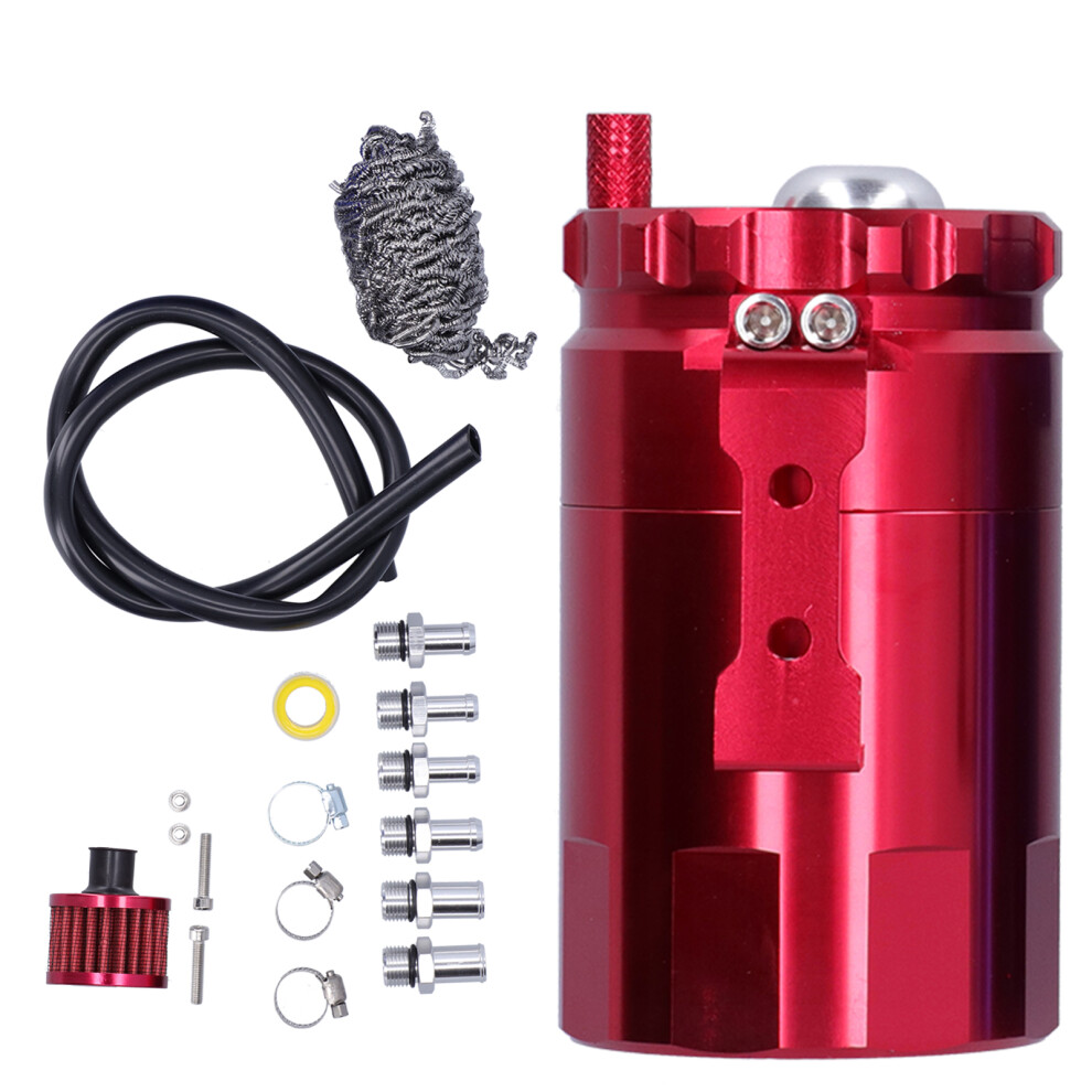 Oil Separator Catch Can Great Sealing Performance Universal Aluminum Baffled Oil Catch Can With Breather Filter For Engine Cleanliness, Durable Build 9190834409115