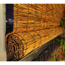 Carbonized Reed Curtain, Bamboo Roller Blinds, Window Shutters Lift, Roller Shades, Retro Decoration, Outdoor/Patio/Door (50 * 120cm/20 * 47in)