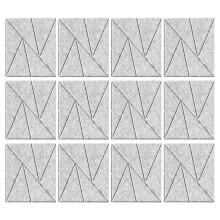 Geluidsdichte wandpanelen Akoestiek Tegels Polyester-zilvergrijs