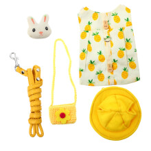Rabbit Clothes Harness Lead for Rabbits Small Animal Harness Yellow Cotton