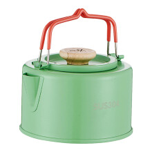 Camping Kettle 1100ml Stainless Steel, Ergonomic Backpacking Kettle, Stove Teapot for Coffee and Tea, Milk Green