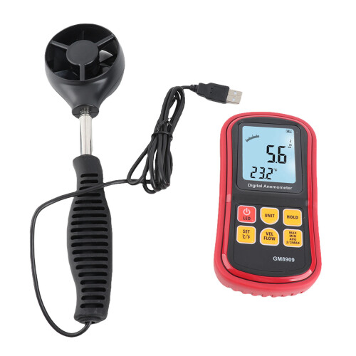 GM8909 Digitales Anemometer, multifunktional,