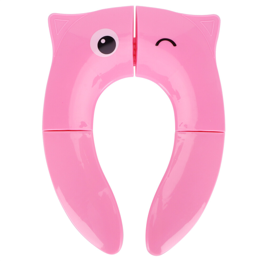 Portable Pink Baby Toilet Seat Pad, Non-Slip, Foldable, 10.04x13.78in