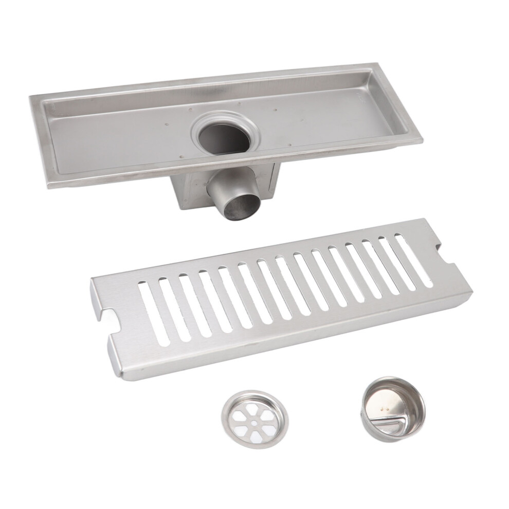 Linear Shower Drain With Anti-Overflow Design, Cupc Certified For Safety, Adjustable Feet Support And Hair Strainer For Multi-Purpose Spaces 9464372428229