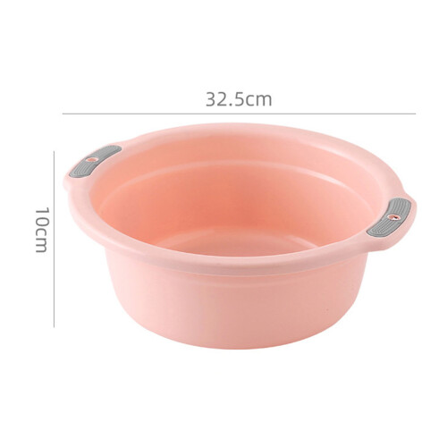 Plastic Washbasin for Home & Bath 12L Peach Pink Double Handles Multi‑Use 1