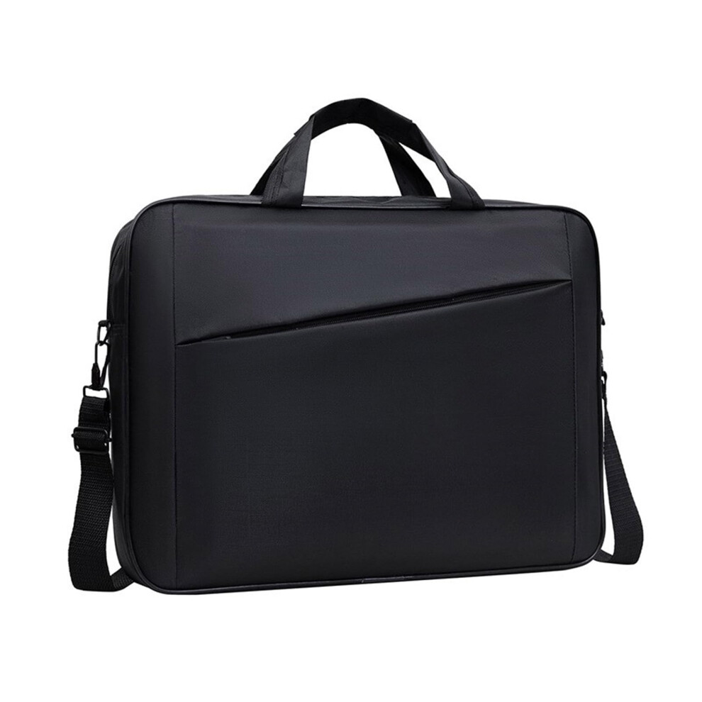 Laptop Shoulder Bag, Oxford Fabric, Water Resistant, Spacious Compartments For Work And School, Black 9412369306371