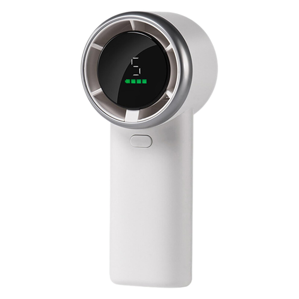 Portable Handheld Usb Rechargeable Fan With 5 Speed Airflow For Outdoor And Office Use White 9164114622709