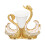 Elegant Gold & White Swan Base Fork Holder Set, 6 Pcs, Multi-use 10