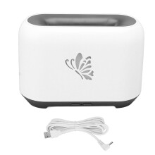 Ultralyd Aroma Diffuser Med Flammeeffekt Luftfukter For Essensielle Oljer Realistisk LED-lys 3-i-1 Aromaterapienhet Avslappende Søvnhjelp For
