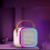 Portable Karaoke Machine with 2 Wireless Mics & Light Effects - White 3