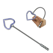 Length 34cm Metal Love Whip Clap, Spring Handle Stainless Steel Horse Whip DERB198 (Blue)