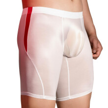 Men's Transparent Shorts Boxer Shorts Oil Nylon Briefs with Bulge Sports Training Underwear Pouch Lingerie One Size White