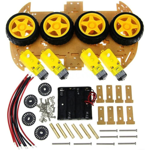 DIY 4WD Robot Car Chassis Platform with Speed Sensor, Expandable Design 2