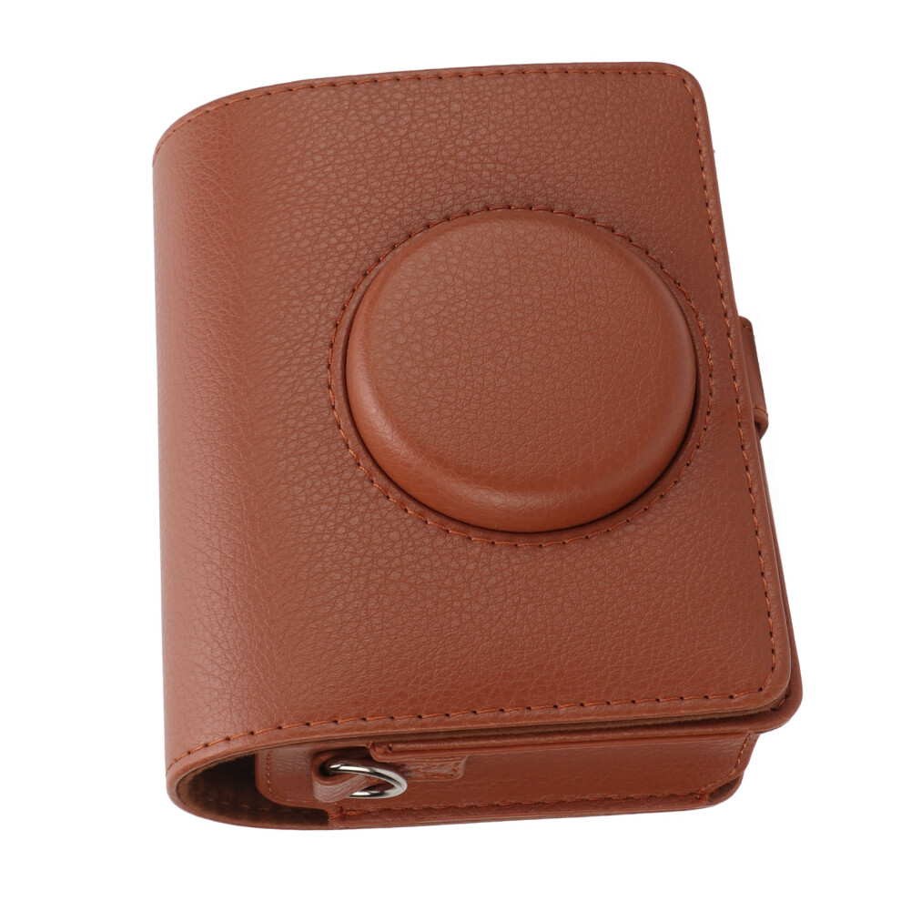 Pu Leather Camera Bag For Fuji Instax Mini Evo With Carry Strap Brown 3631375392611
