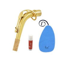 Brass Alto Saxophone Sax Bend Neck 24.5 mm with Cleaning Cloth Cork Grease Saxophone Accessories