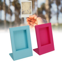 Set of 2 L-Shaped Self-Standing 3 Inch Photo Frames Blue Red