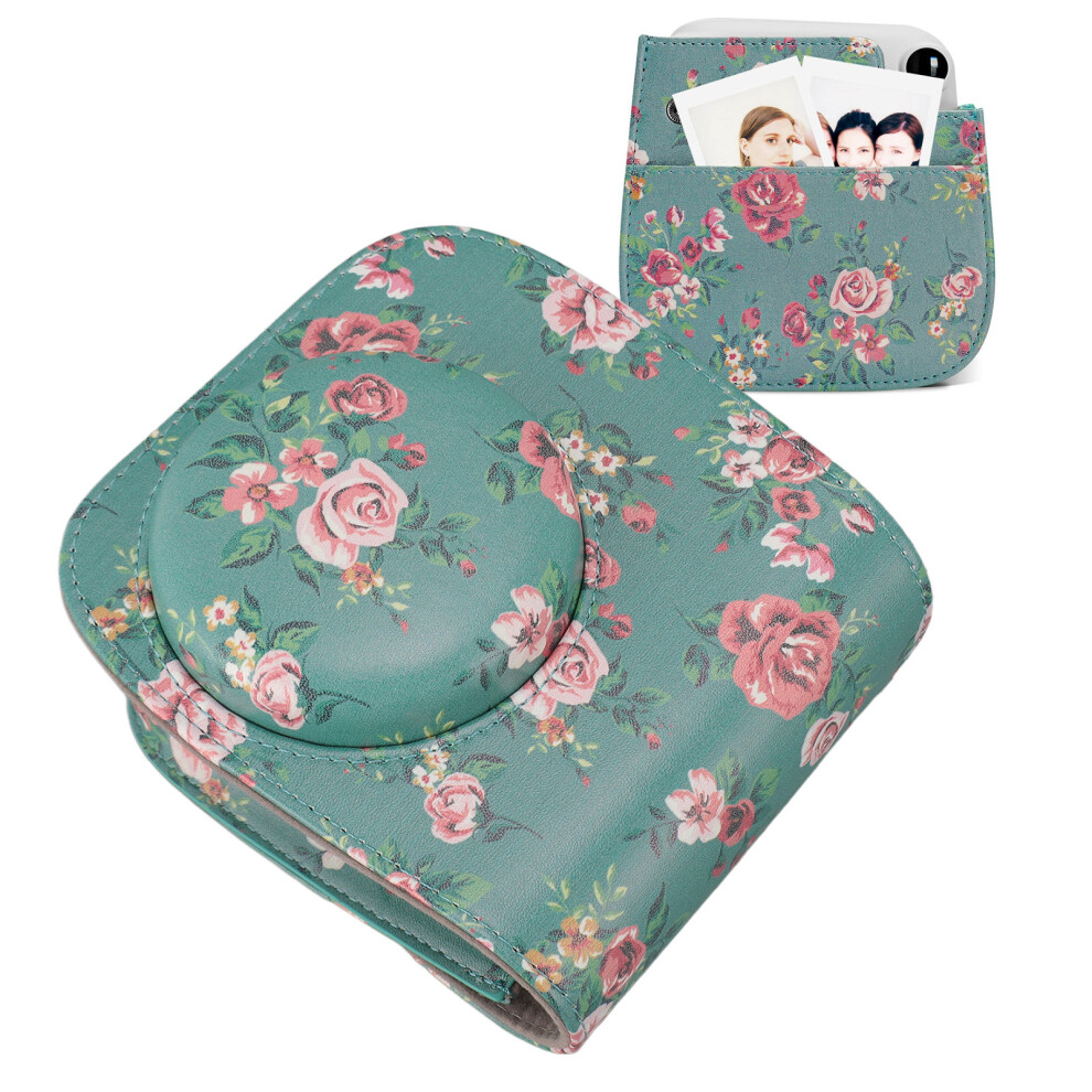 Pu Leather Camera Case For Fujifilm Instax Mini 11/12, Rose, 14X12x8cm Green 7691368820435