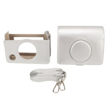 Etui na aparat Fuji Instax Mini EVO w klasycznym stylu retro, z odpinaną osłoną ze skóry PU i zdejmowaną przednią pokrywą,