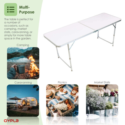 Oypla Oypla 6ft Folding Outdoor Camping Kitchen Worktop Table Portable Station 1