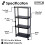 Oypla 2x Oypla 4 Tier Black Plastic Heavy Duty Shelving Racking Storage Unit 9