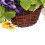 Oypla Oypla Artificial Garden Hanging Wicker Basket with Multicoloured Flowers 12