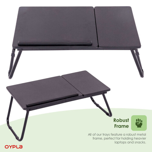 Oypla Oypla Black Portable Folding Laptop Notebook Computer Table Desk Stand 2