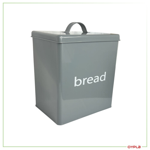 Oypla Oypla 5 Piece Grey Kitchen Canister Storage Tin Set Bread Biscuits Tea Sugar Coffee 1