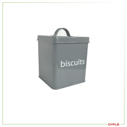 Oypla Oypla 5 Piece Grey Kitchen Canister Storage Tin Set Bread Biscuits Tea Sugar Coffee 2