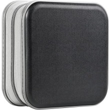 CD DVD Case Hard Plastic Portable Travel Disc Storage Case With Zipper Holds 48 Discs Black