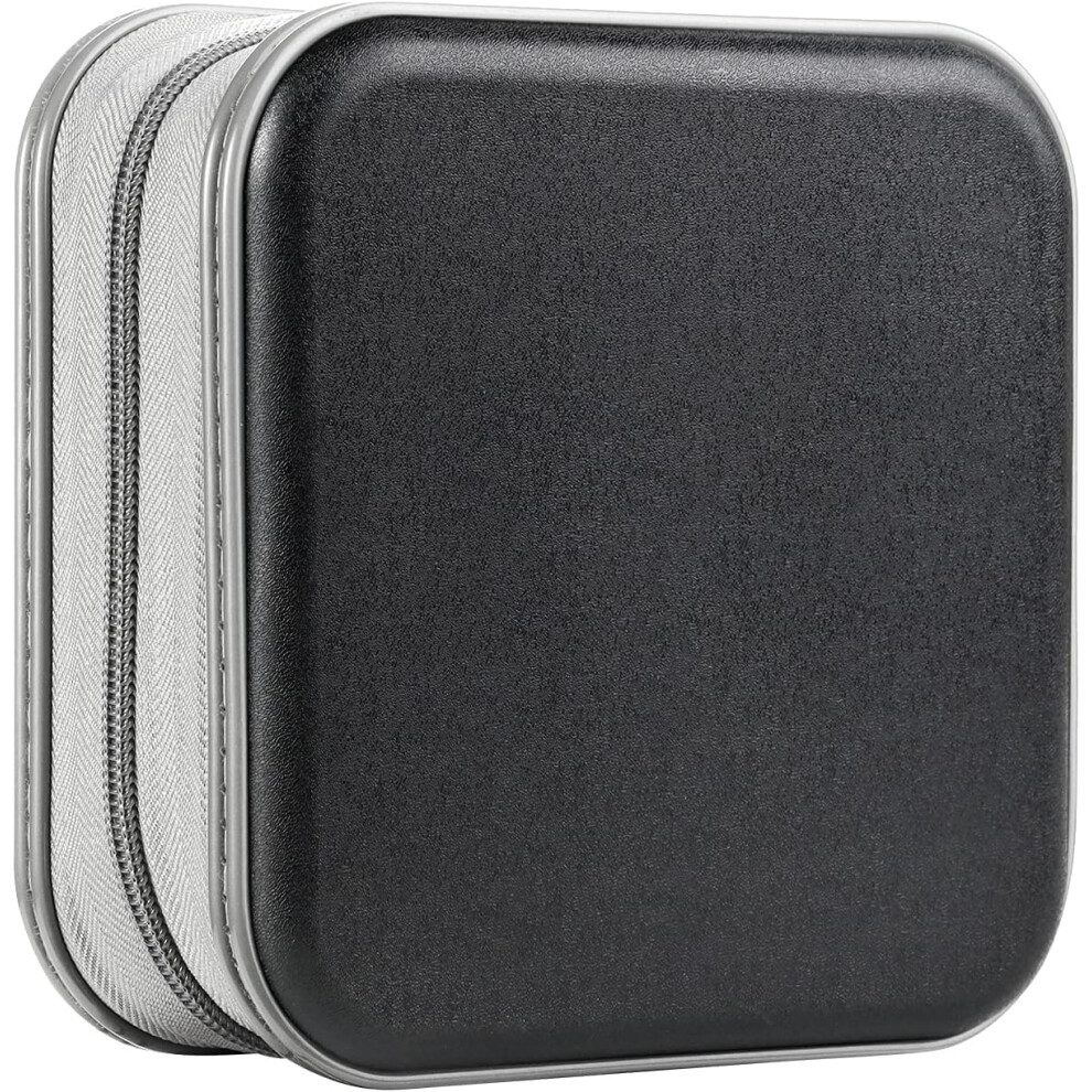 Cd Dvd Case Hard Plastic Portable Travel Disc Storage Case With Zipper Holds 48 Discs Black 9412369961273