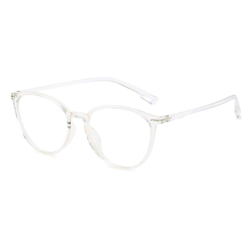 Vintage Tr90 Transparent Round Optical Glasses AntiRadiation Myopia Glasses Transparent 1.0