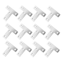 Corner T Shaped Furniture Fasteners, Metal, 20 Pcs, Reinforcing Joints for Chairs and Cabinets, Durable Angle Brackets