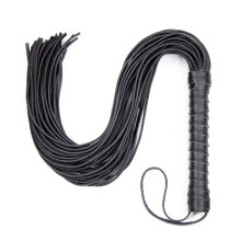SM Whip Flogger Real Leather Whips Couples Spanking Sex Toy 65cm Black