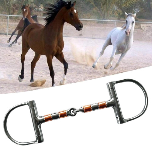 Professional horse bit, Dring snaffle, solid material singlejoint, lightweight copper roller snaffle. 2