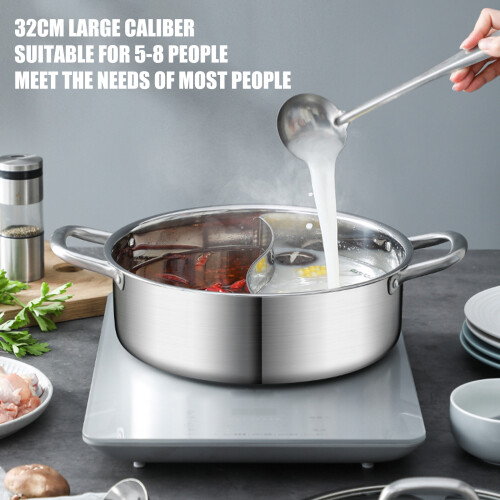 Doppelseitiger Hot Pot aus Edelstahl mit-28cm Doppelsuppengefäß 2