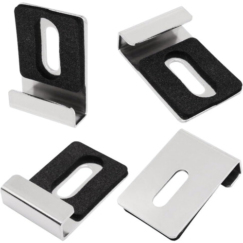 Mirror Hanging Kit, Heavy Duty Wall Mounting Hardware, 10Piece Mirror Clips, Single Hole, Secure Mount, Silver 2