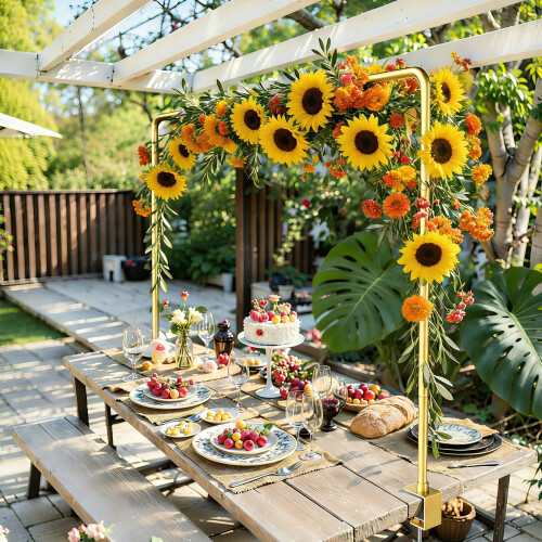Quick Assembly Telescopic Iron Rack For Home Event-Black 2