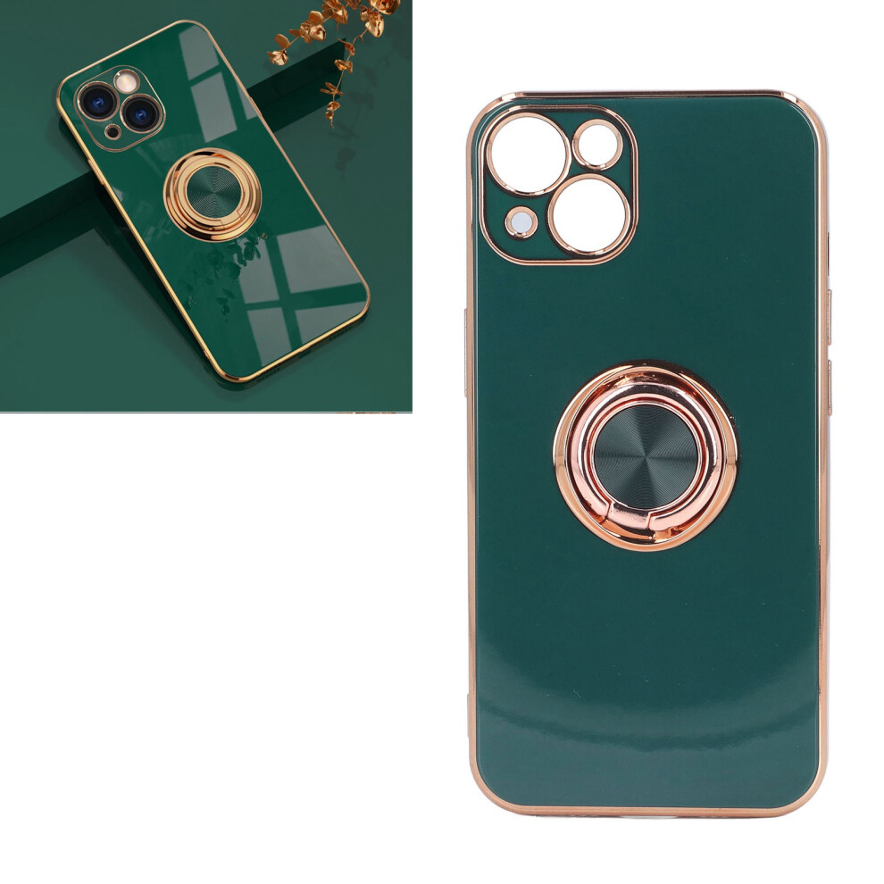 Rose Gold Glitter Ring Stand Case For Iphone 13 Dark Night Green Ultra Thin Tpu Green,Gold 5011382202864