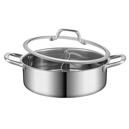 Doppelseitiger Hot Pot aus Edelstahl mit-28cm Doppelsuppengefäß