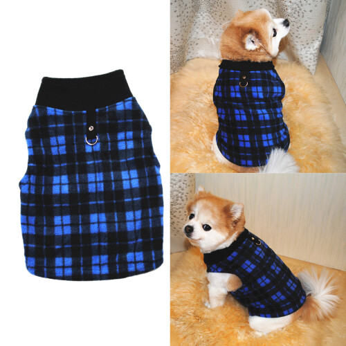 Warmer und bequemer Fleece-Hundepullover mit Karomuster,-M. 2