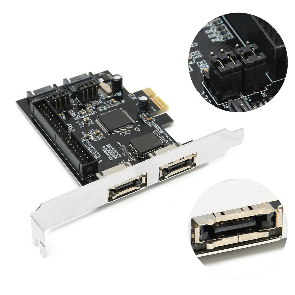 Pcie To Sata Esata Ide Interface Card With Driver Cd For Hardware Expansion Black 8751378564282