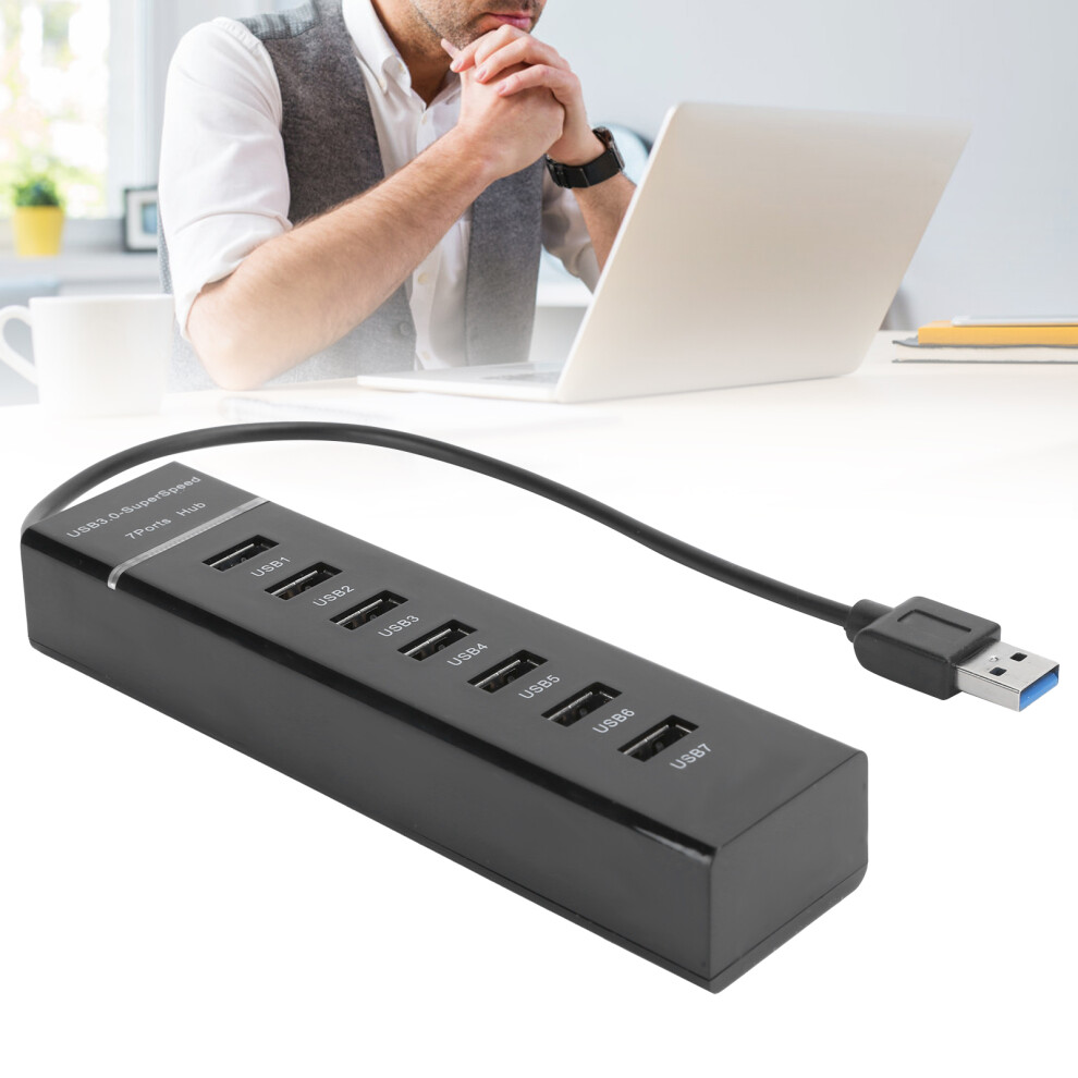 7-Port Usb 3.0 Hub Splitter With Led Indicator, 5Gbps Blue 8361379434653