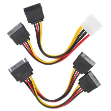 2Pcs Festplatte Netzkabel 4Pin IDE 15Pin SATA