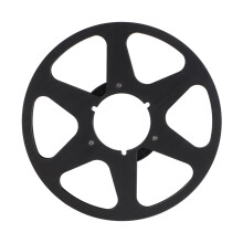 10 Inch Black Aluminum Reel for 1/4 Inch Tapes, 6 Hole Takeup Reel