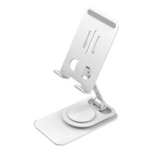 Opvouwbare tabletstandaard voor op het bureau, verstelbare en opvouwbare houder van aluminiumlegering, duurzame aluminium constructie met 360