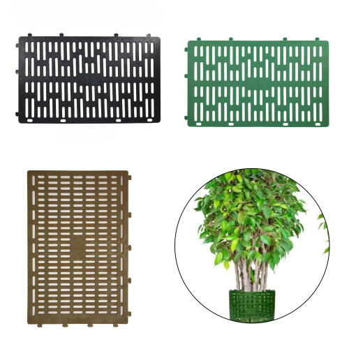 Lot de 8 protections d'arbres durables, installation-Noir 1
