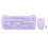 Cute Cat Shape Wireless Keyboard and Mouse Combo for Gaming Purple 2