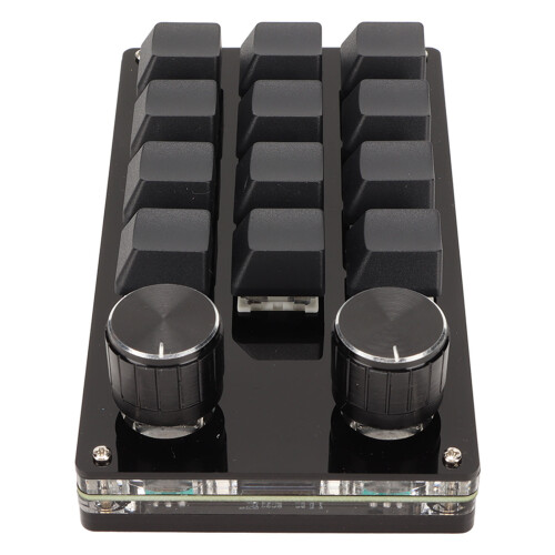 Keyboard 12 Keys Mini Size, Multifunction with 2 Knobs, Programmable Design for Portable Gaming (Blue) 1