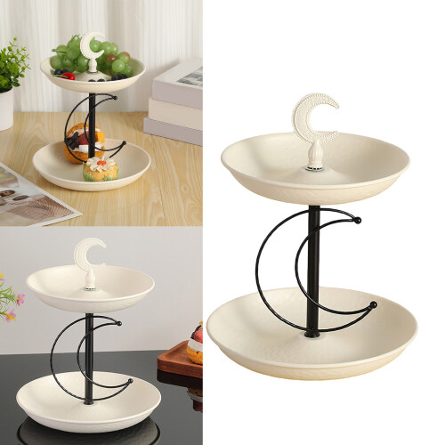 Elegant Double Layer Serving Dish Iron Display Plate for Fruits 1